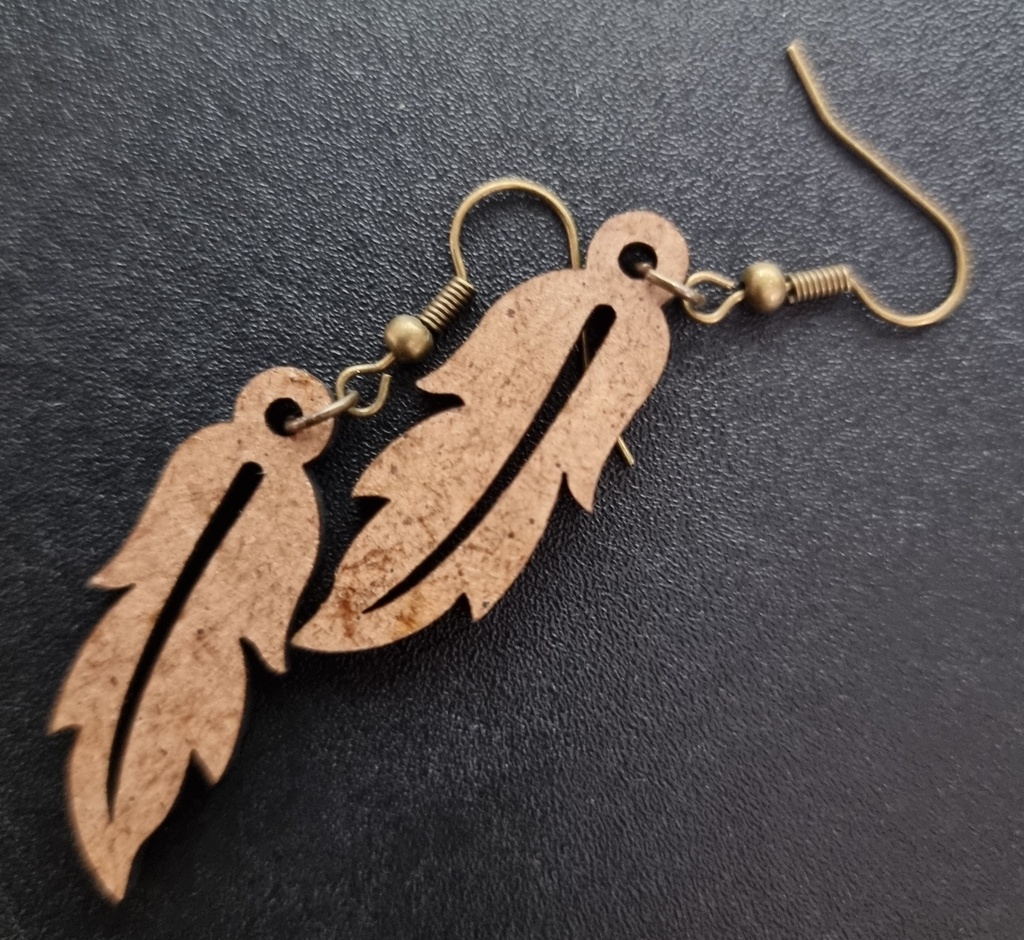 Boucles d'oreilles en bois de marqueterie