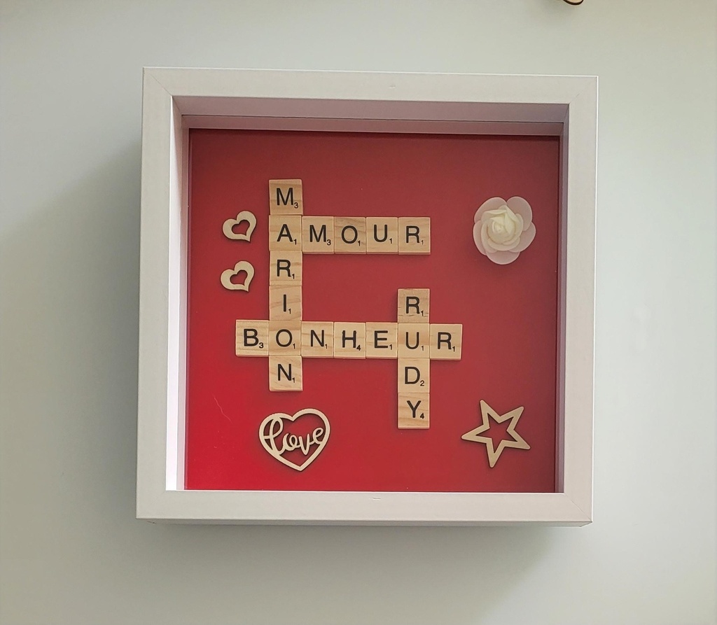 Cadre Scrabble Amour 2 prénoms