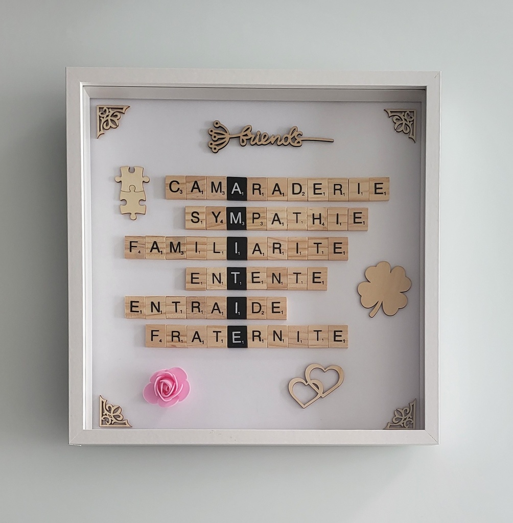 Cadre Scrabble Amitié - Bonheur