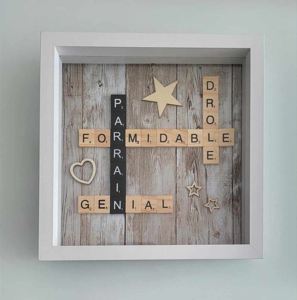 Cadre Scrabble Parrain Bi-colore