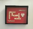 Cadre Scrabble Famille Bonheur Rouge 26 Lettres Personnalisable