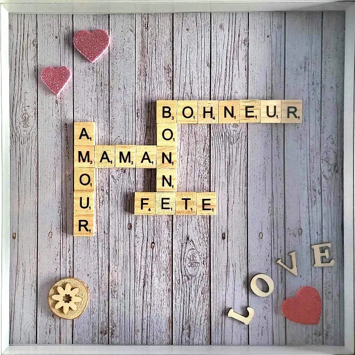 Cadre Scrabble Bonne Fête Maman