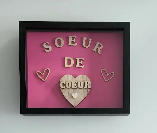 Cadre Lettres (Rectangle) Soeur de Coeur 1