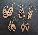 Boucles d'oreilles (1 paire) en bois de marqueterie