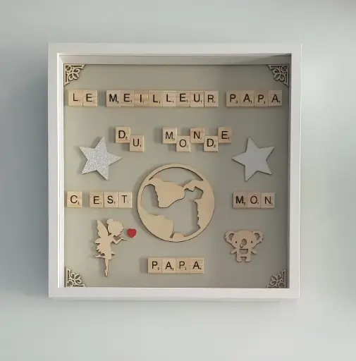 Cadre Scrabble XL Meilleur Papa du Monde