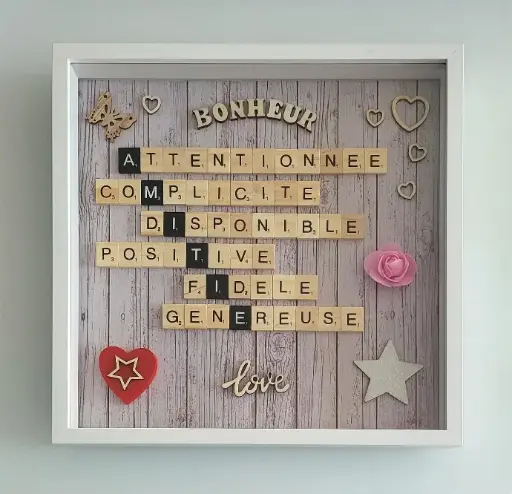 Cadre Scrabble Amitié - Bonheur XL